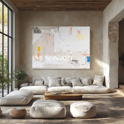 Modern Ivory White Abstract Canvas Art Ivory White Abstract Minimalist Canvas Wall Paintings for Sale