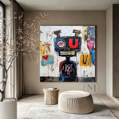 Large LOVE Graffiti Portrait Abstract Painting LOVE Graffiti Abstract Canvas Wall Art Decor