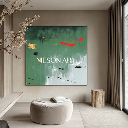 Large turquoise abstract art turquoise minimalist painting turquoise wall art decoration