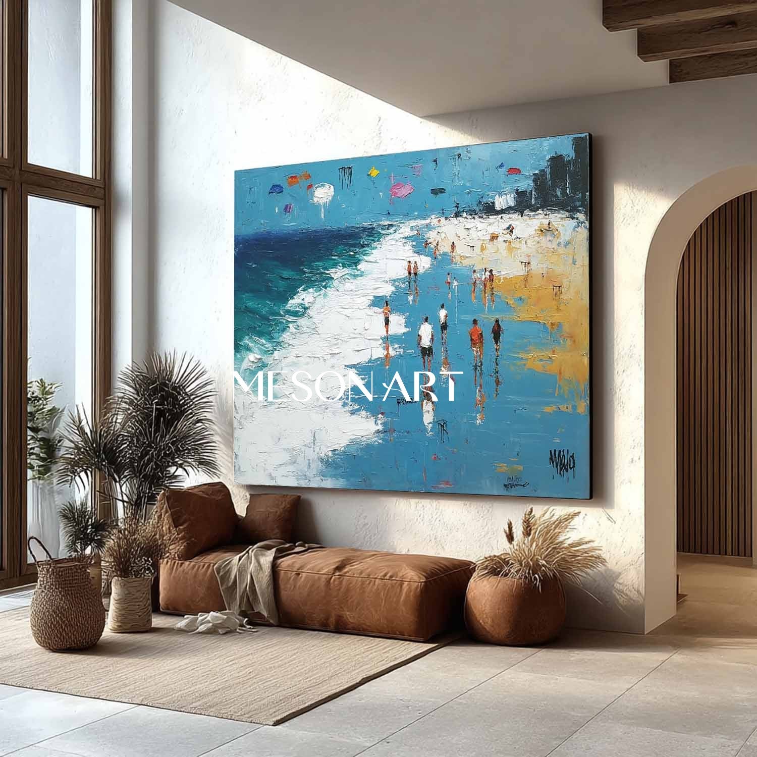 Large Seaside Beach Abstract Texture Canvas Painting for Sale Seaside Beach Texture Wall Art Decor