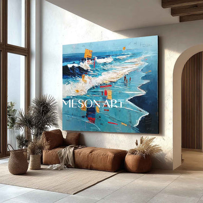 Large Ocean Wave Beach Abstract Texture Art for Sale Sea Beach Canvas Wall Art Decoration