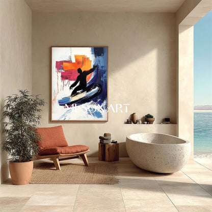 Large Surfer Pop Abstract Art for Sale Surfer Pop Canvas Wall Art Decor Surfer Abstract Painting