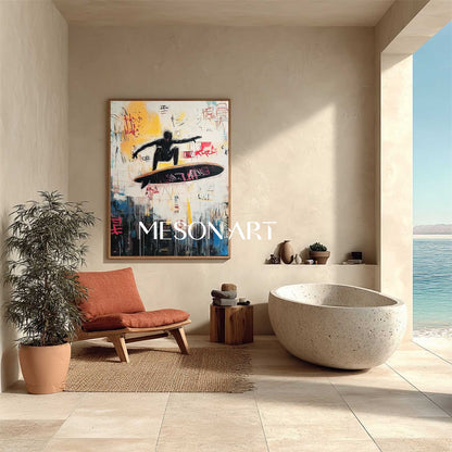 Large Cool Surfer Graffiti Abstract Canvas Art for Sale Cool Surfer Abstract Wall Art Decor