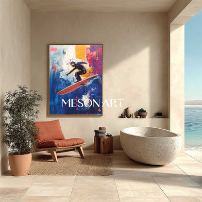 Large Cool surfer graffiti street abstract canvas art for sale Cool surfer graffiti abstract wall decor