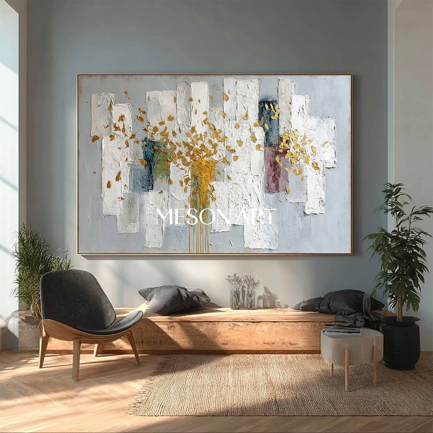 Customized Abstract Blue Modern Art Canvas for Dining Room On Sale