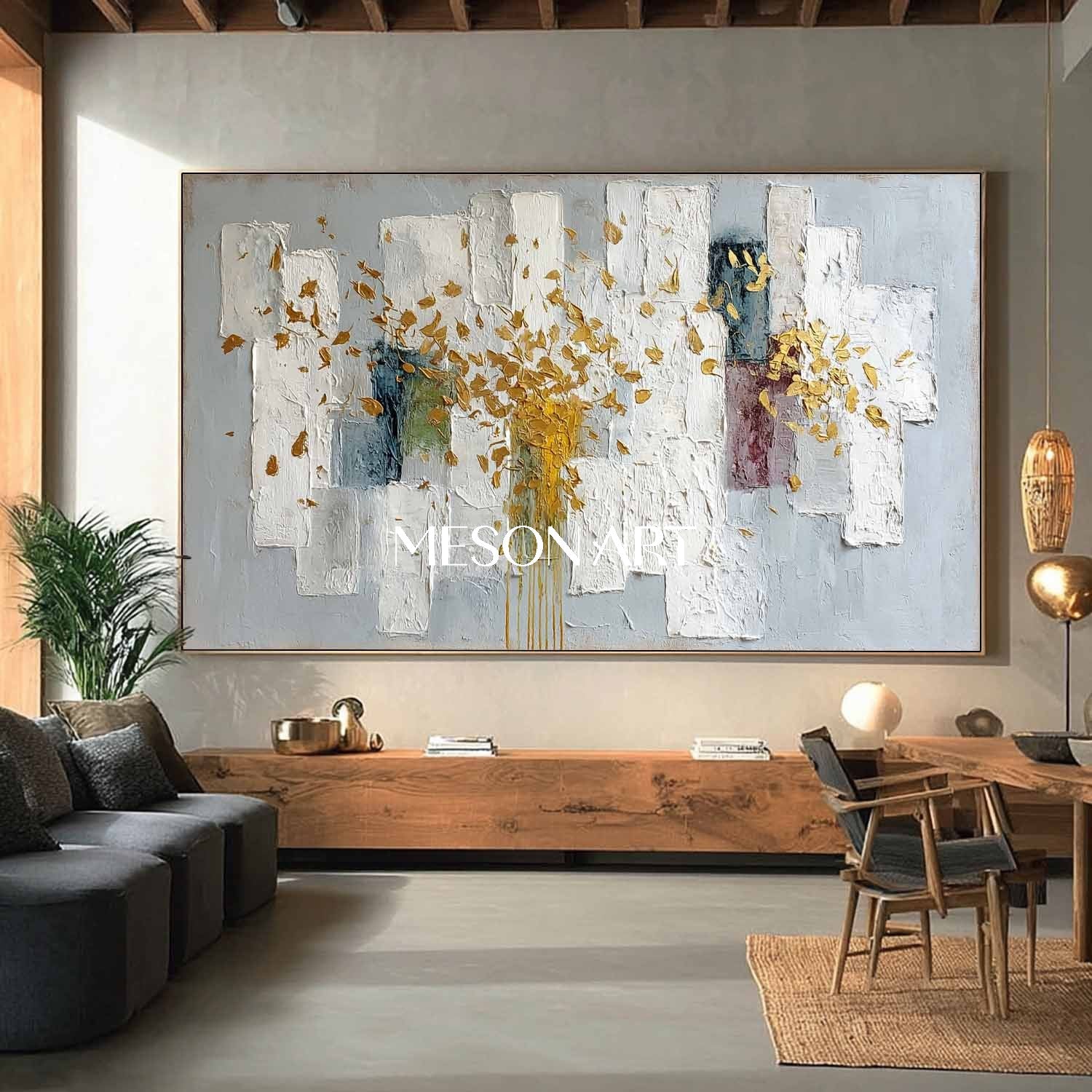 Customized Abstract Blue Modern Art Canvas for Dining Room On Sale