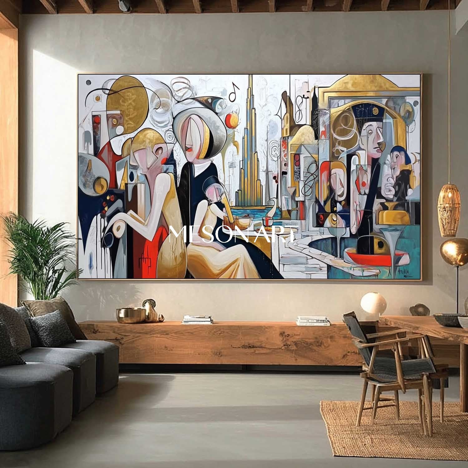 Picasso Cubist Contemporary Textured Art Horizontal Bedroom Order