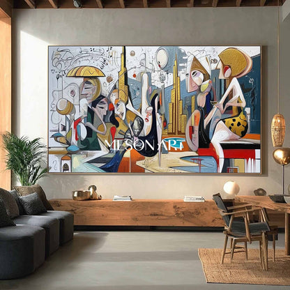 Picasso Cubist Contemporary Textured Art Horizontal Bedroom Order