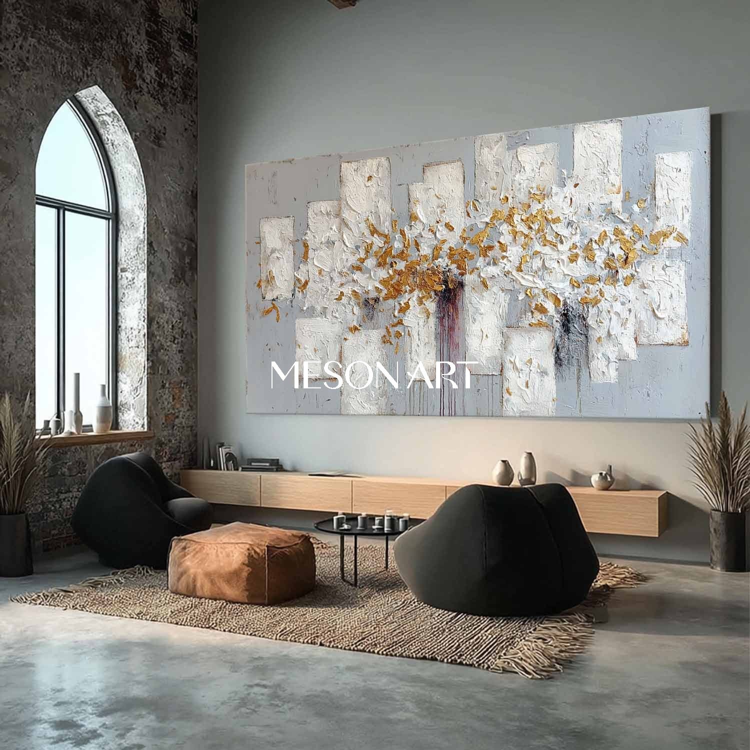 Buy Large Framed Abstract Wall Art Gold Textured Canvas Decor On Sale