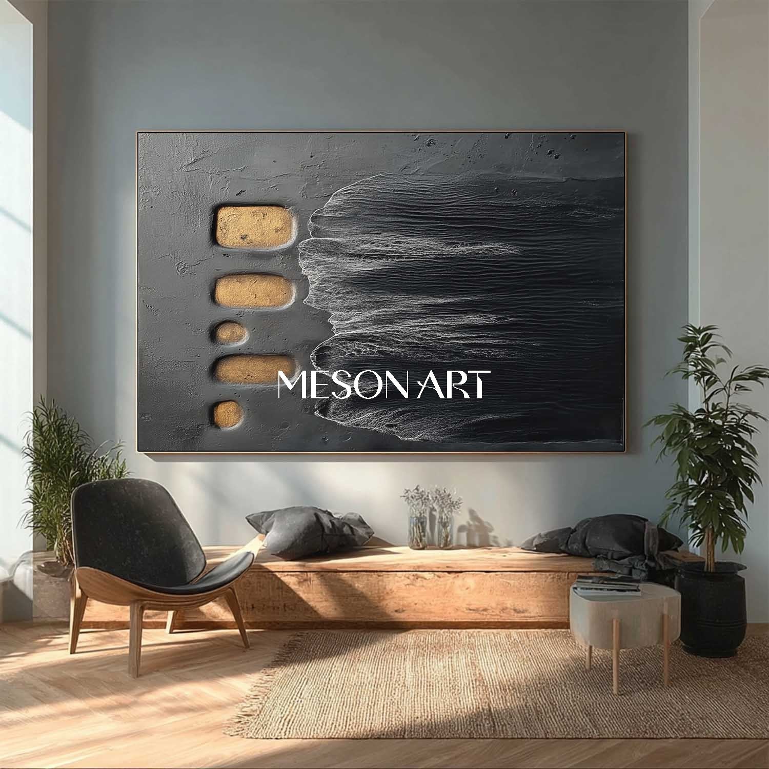 Shop Elegant Minimalist Abstract Oil Painting for Living Room Office