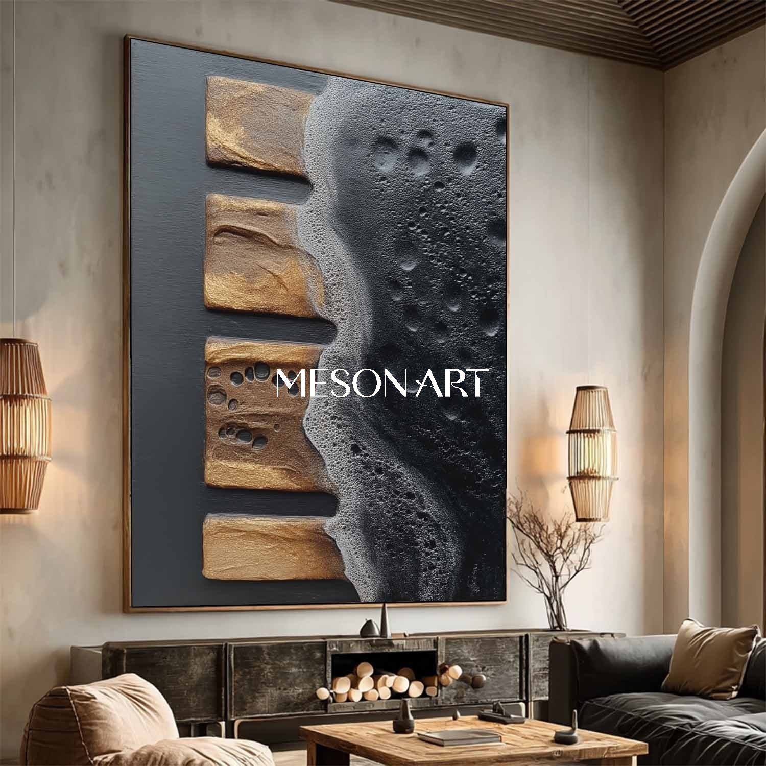 Shop Luxury Minimalist Abstract Textured Painting Hotel or Office Wall