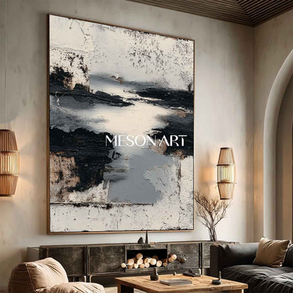 Wabi-Sabi Style Original Artwork 3D Textured Neutral Tones Painting