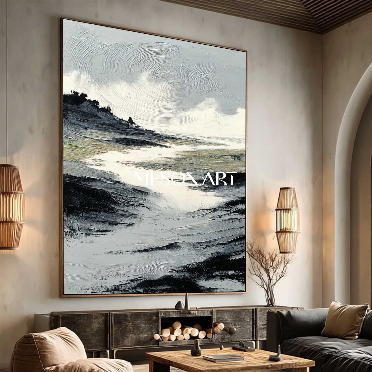 Buy Minimalist Wabi Sabi Entryway Oil Painting Vertical Wall Art Decor