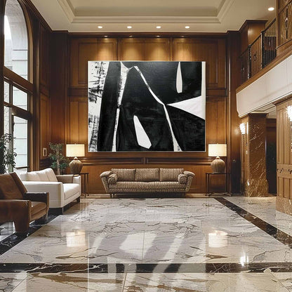 Large Black and White Minimalist Art for Sale Black and White Art on Canvas Modern Black and White Wall Art