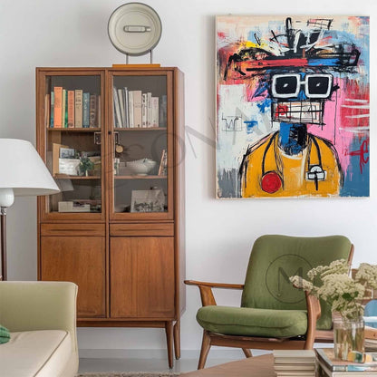 Basquiat Graffiti Abstract Canvas Art for Sale Hospital Clinic Abstract Decorative Wall Art