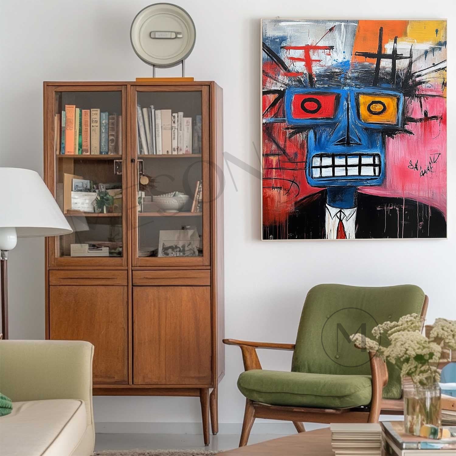 Cool Male Gentleman Portrait Graffiti Art Canvas Cool Male Graffiti Portrait Wall Painting