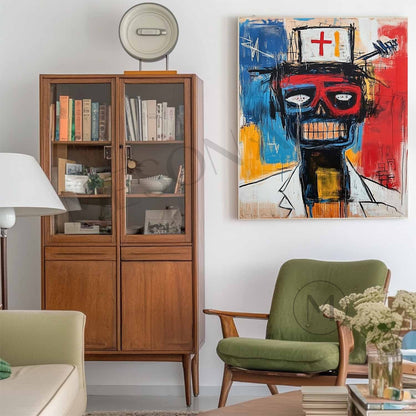 Doctor portrait graffiti abstract painting Doctor portrait graffiti abstract wall art decoration