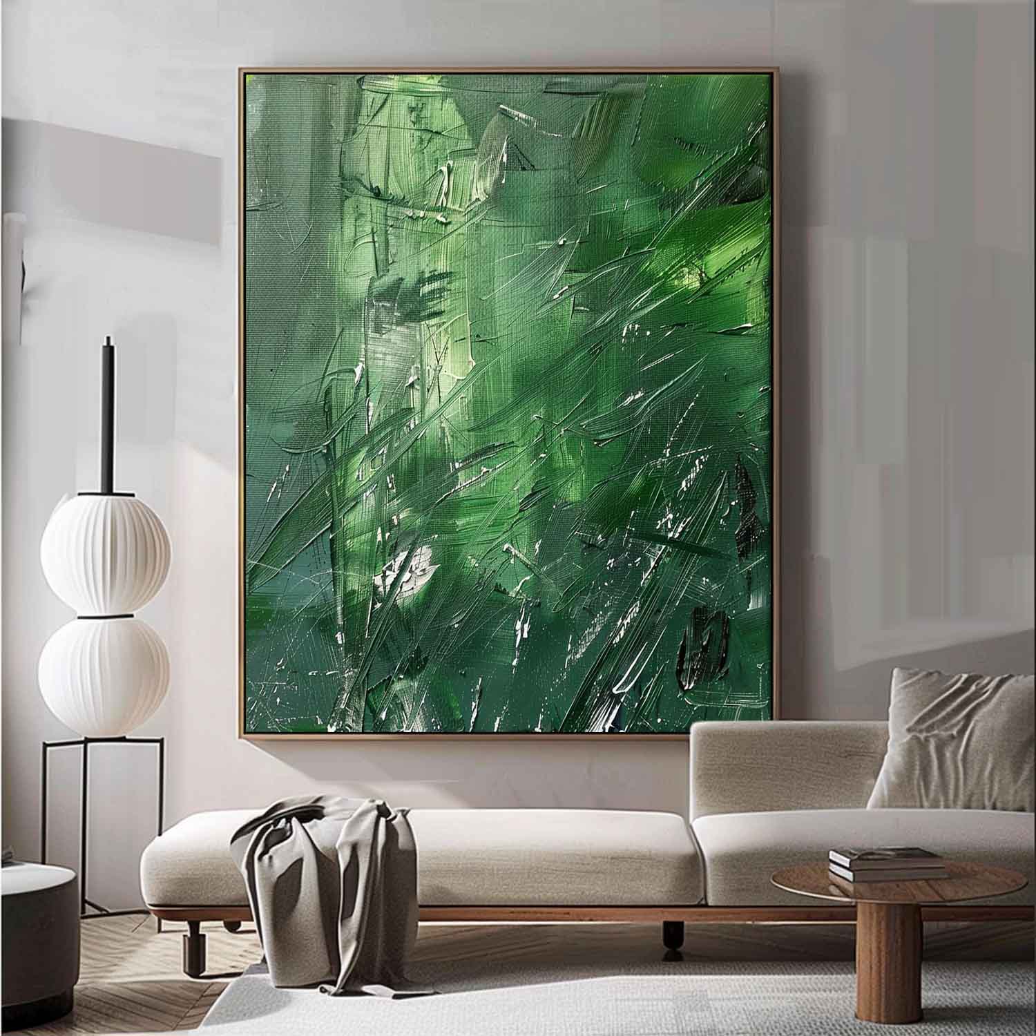Green Abstract Textured Canvas Art for Sale Green Contemporary Abstract Wall Decor Hanging Painting