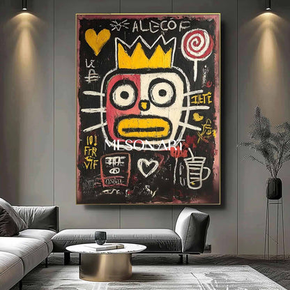 Modern Abstract Neo Expressionism Original Oil Painting Crown Canvas
