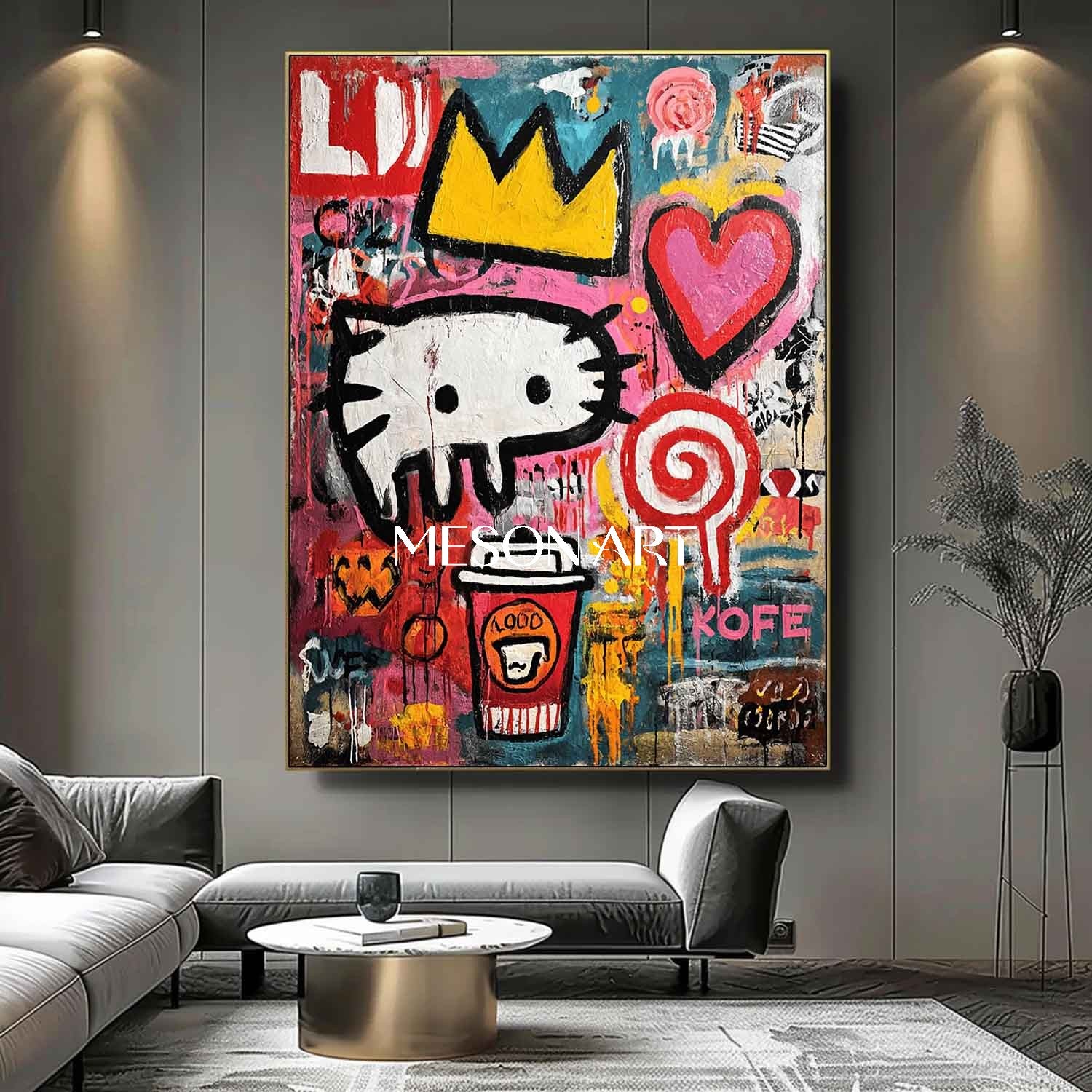 Urban Graffiti Art Neo Expressionism Coffee & Heart Symbolic