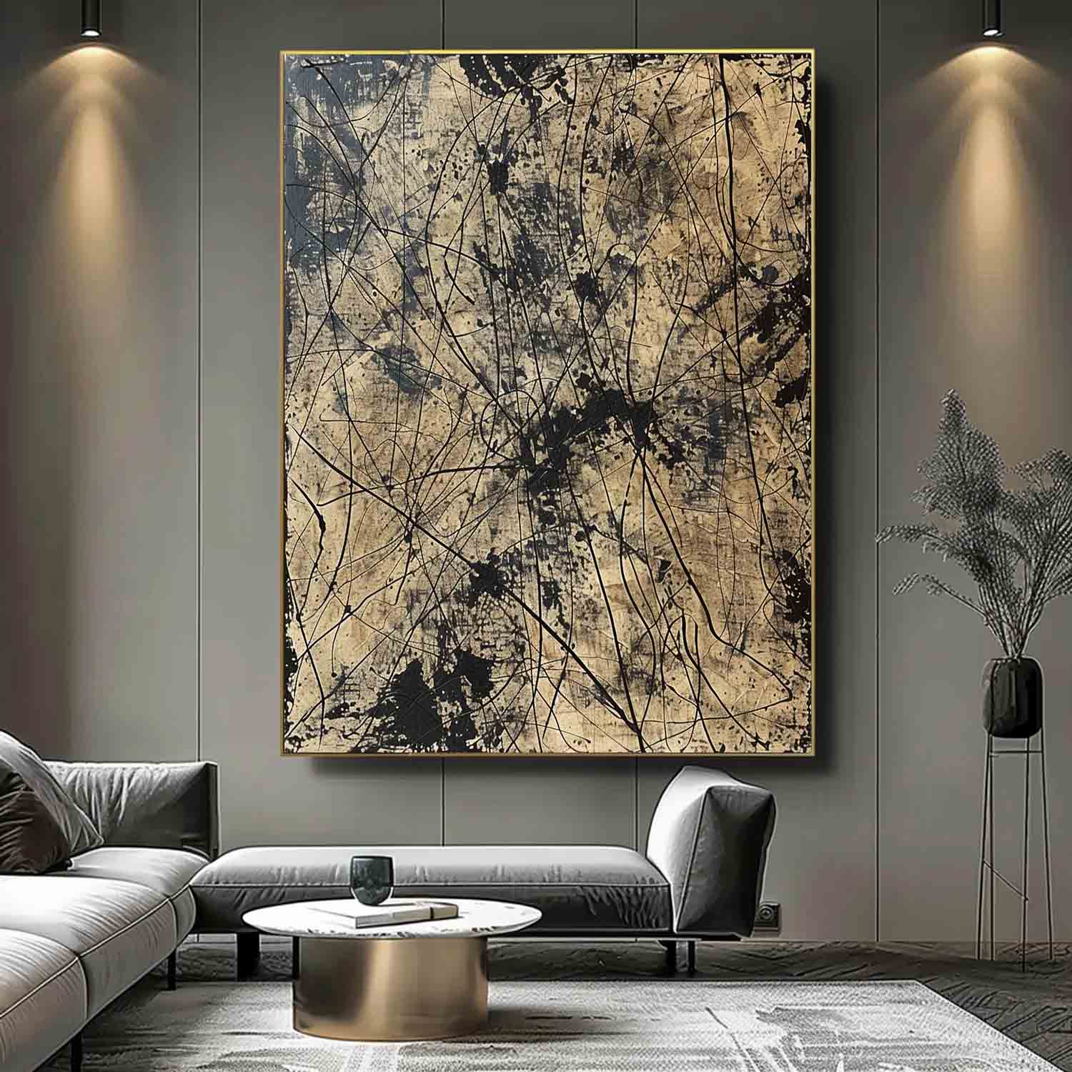Large Green and Black Abstract Canvas Wall Art Decor Modern Green and Black Abstract Wall Paintings for Sale