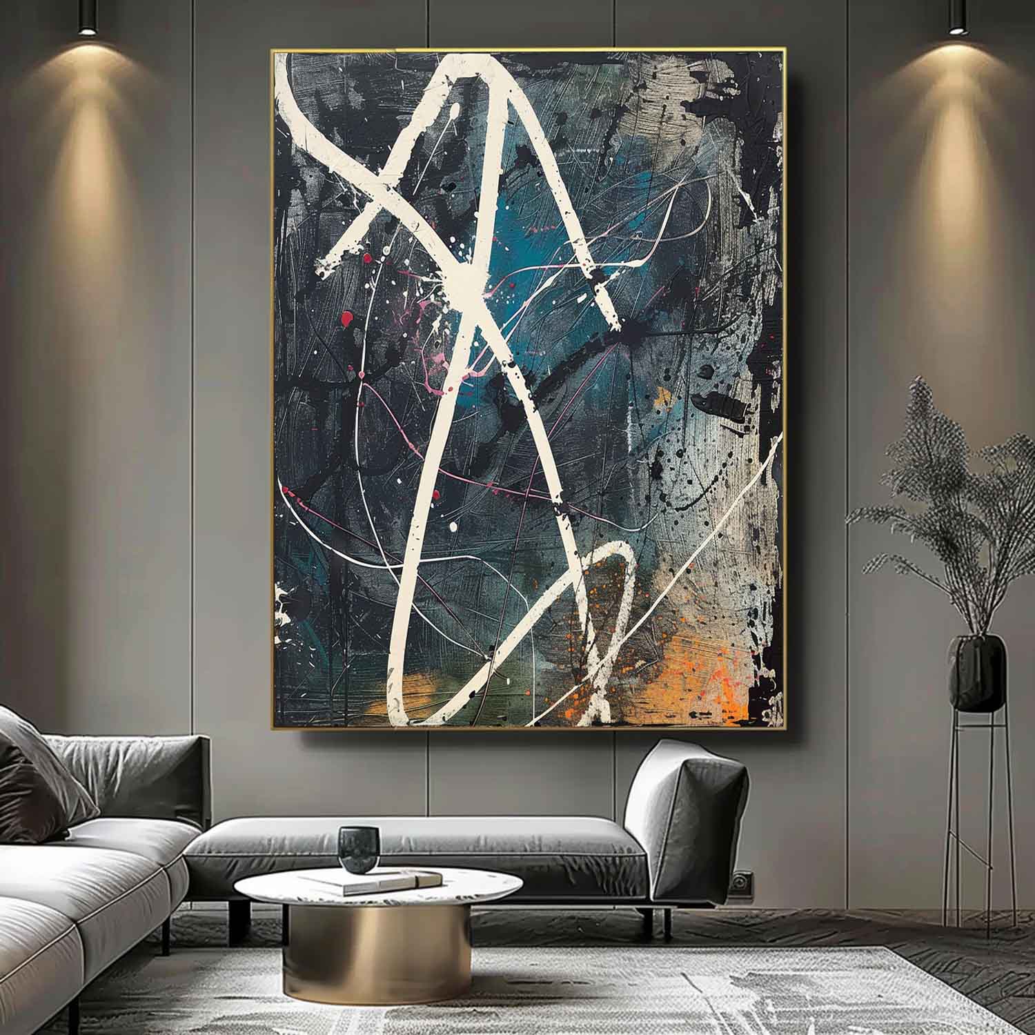 Large Blue and Green Abstract Art for Sale Blue and Green Modern Abstract Wall Art Decor