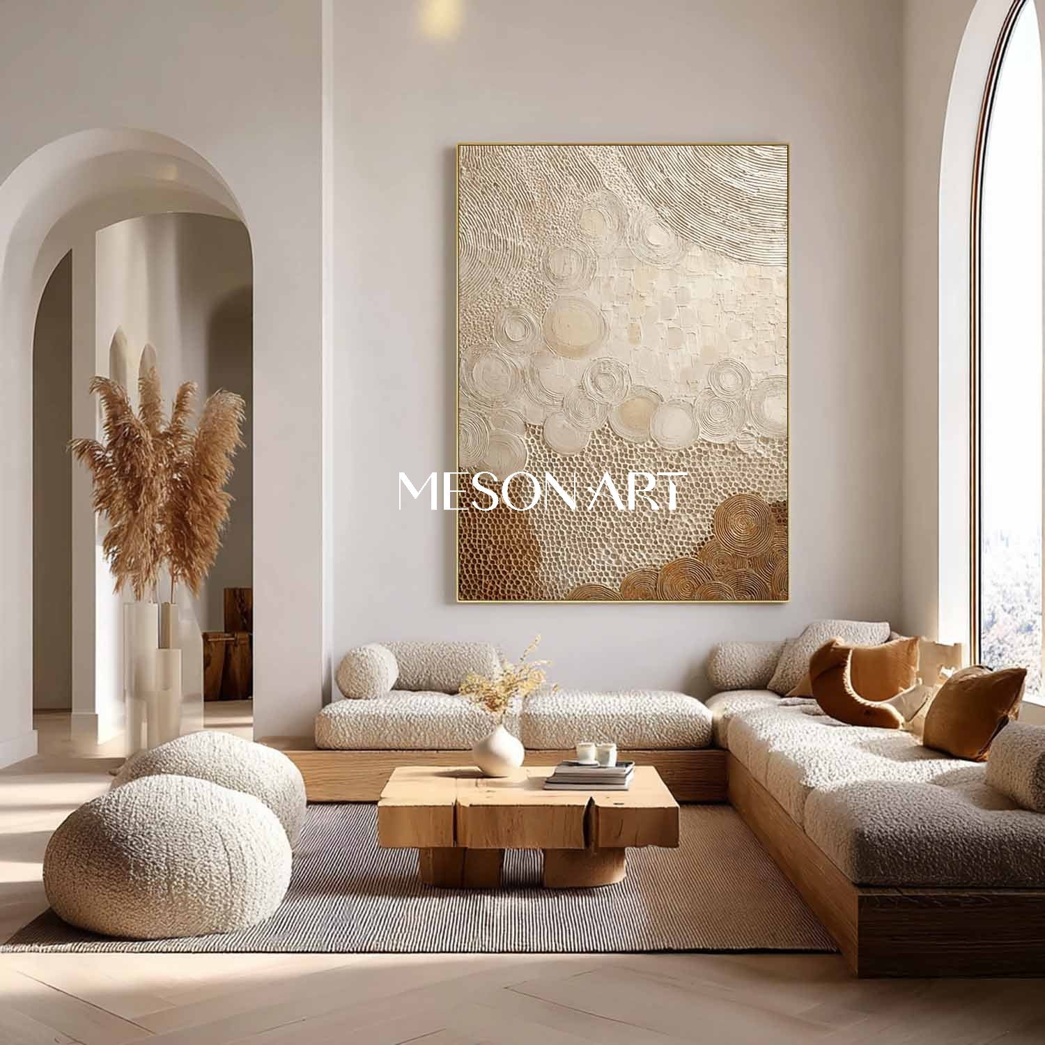 Neutral Beige Boho Canvas – Minimal Wall Art for Relaxing Spaces