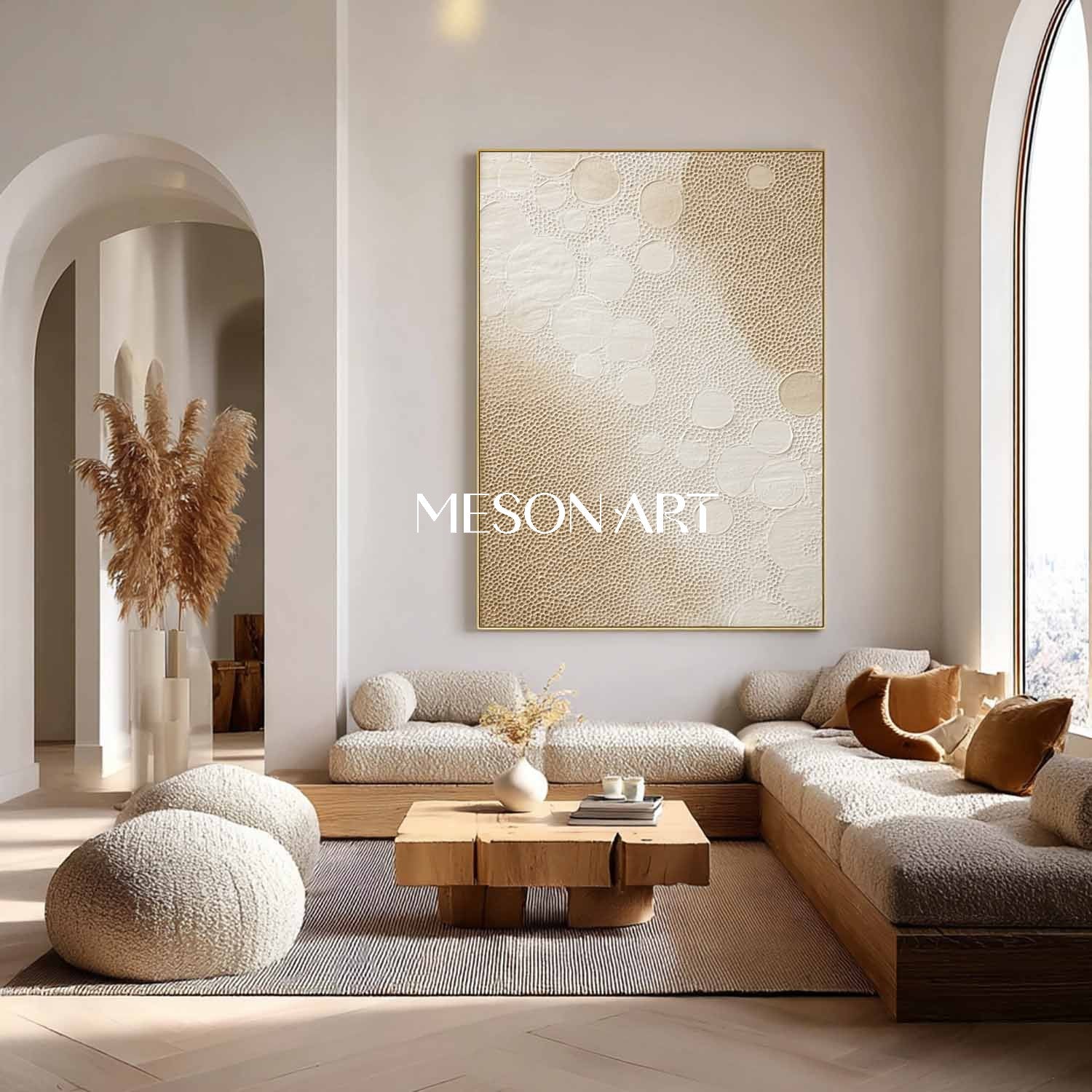 Textured Boho Wall Decor – Handmade Canvas for Bedrooms & Offices