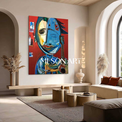 Guitarist Graffiti Abstract Canvas Art Picasso Original Graffiti Painting