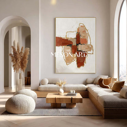 Organic Modern Art Neutral Abstract Canvas Paintings Minimalist Boho Art