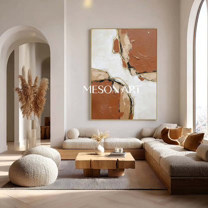 Modern Boho Painting Entryway Wall Art Textured Impasto Boho Art Canvas