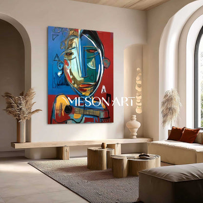 Guitarist Graffiti Abstract Painting Picasso Graffiti Canvas Wall Decor Art