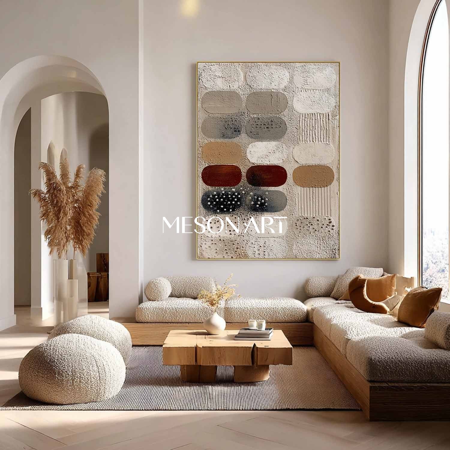 Buy Earthy Tones Wabi-Sabi Wall Art Neutral Textured Abstract Painting