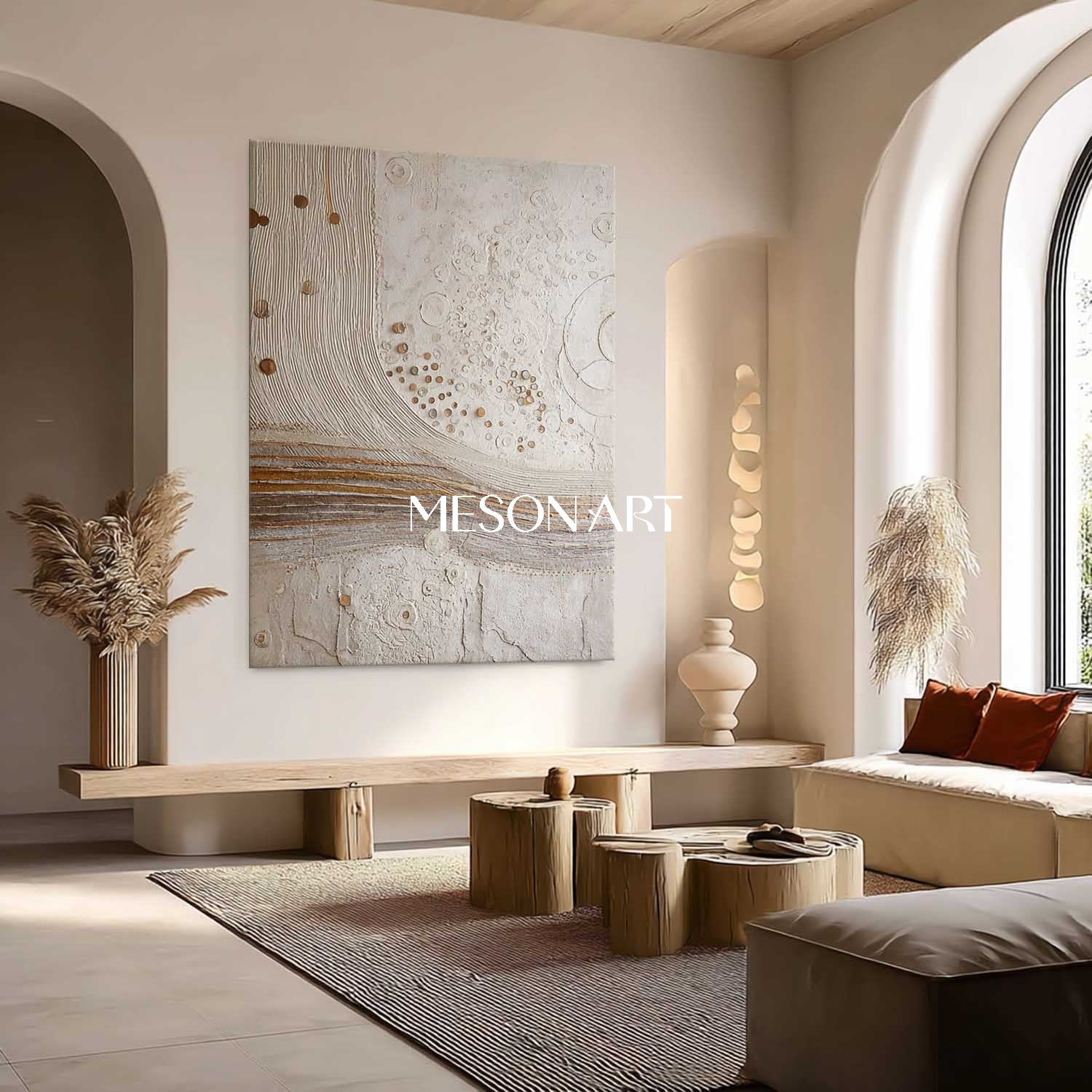 Boho Wall Art – Eclectic Handmade Art Canvas for Modern Living Room Spaces