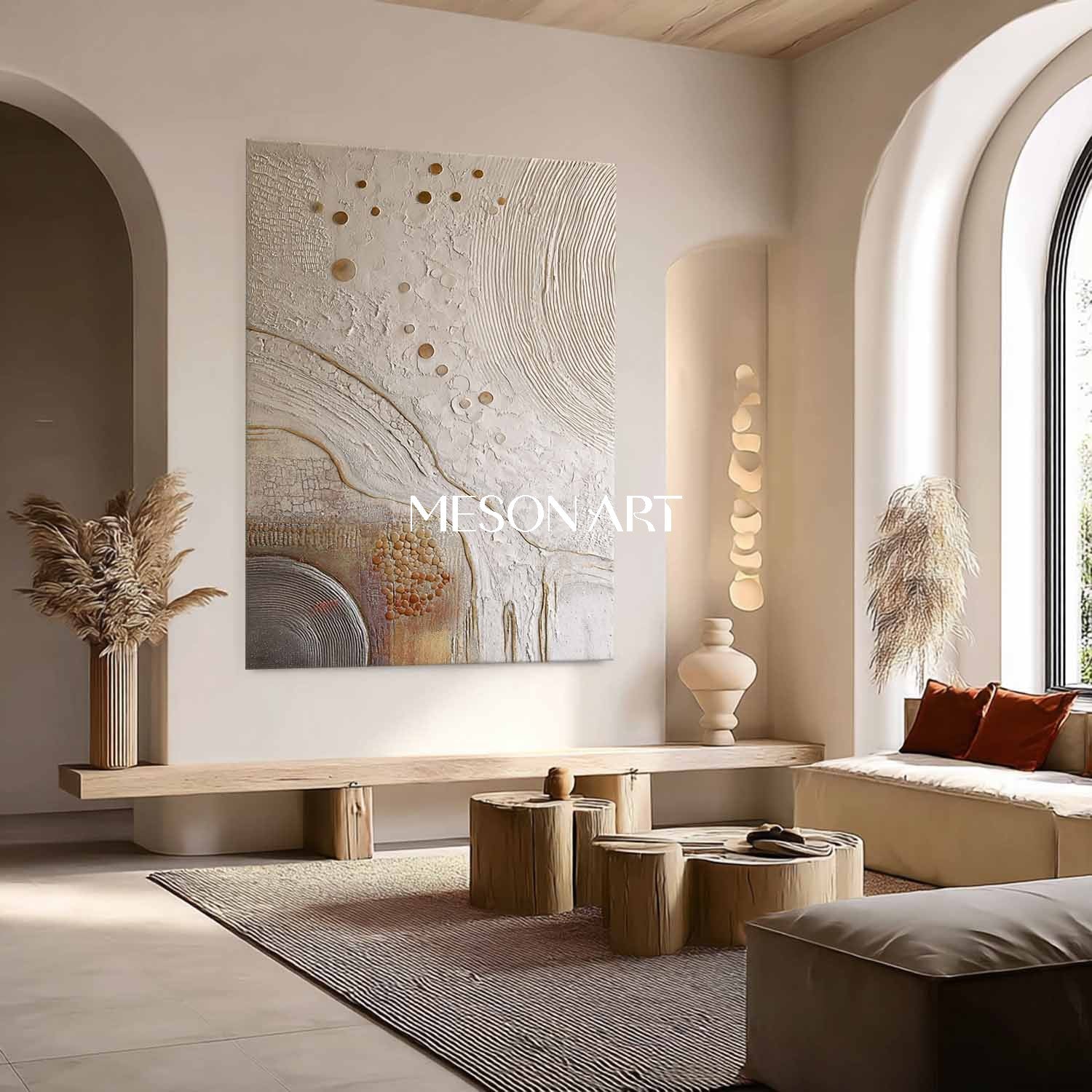 Bohemian Wall Art Bohemian Painting for Living Room Boho Canvas Art