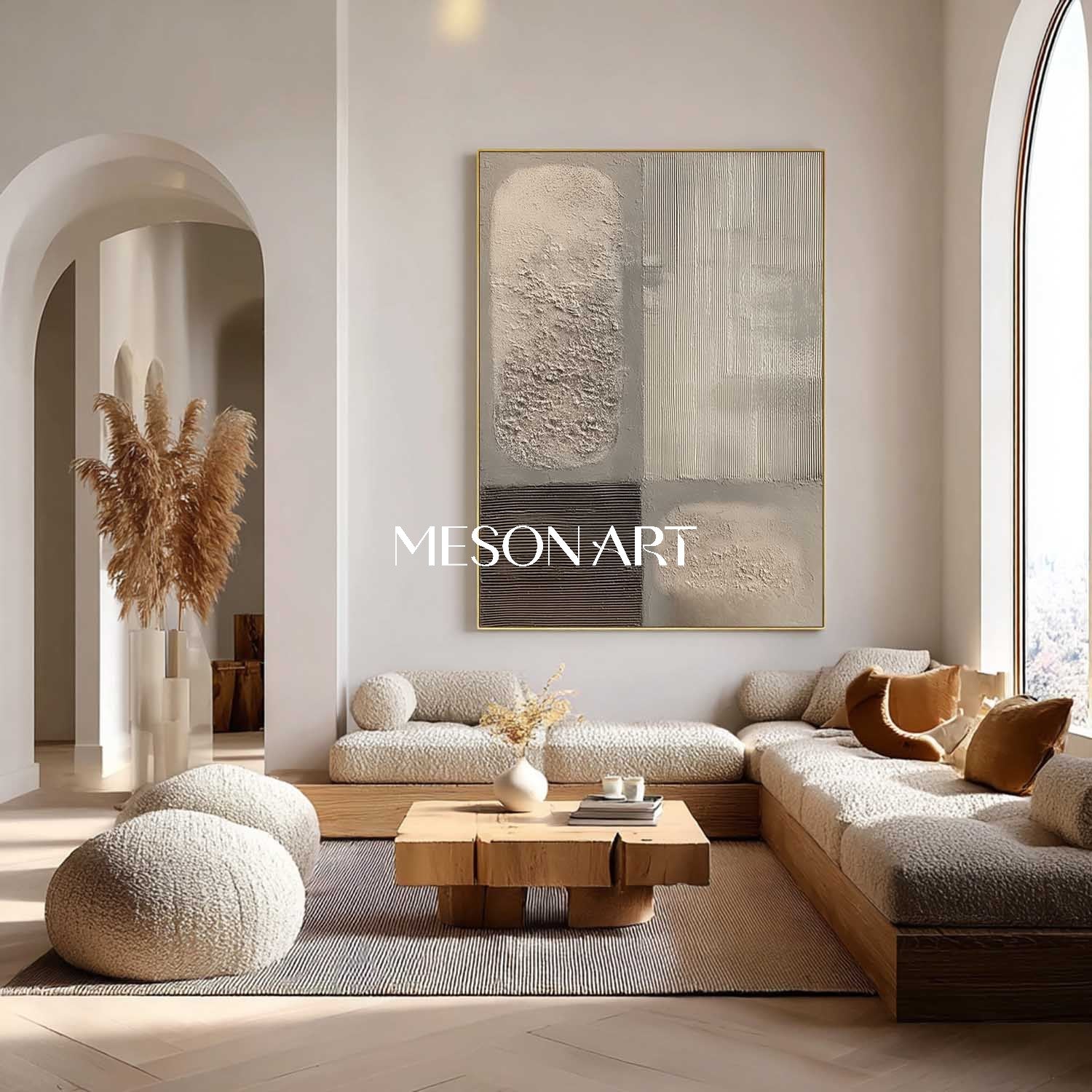 Original Wabi Sabi Minimalist Textured Abstract Wall Art Living Room