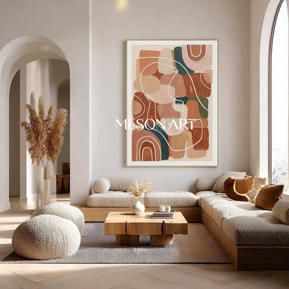 Boho Rainbow Wall Art Abstract Arch Canvas Painting Eclectic Home Decor