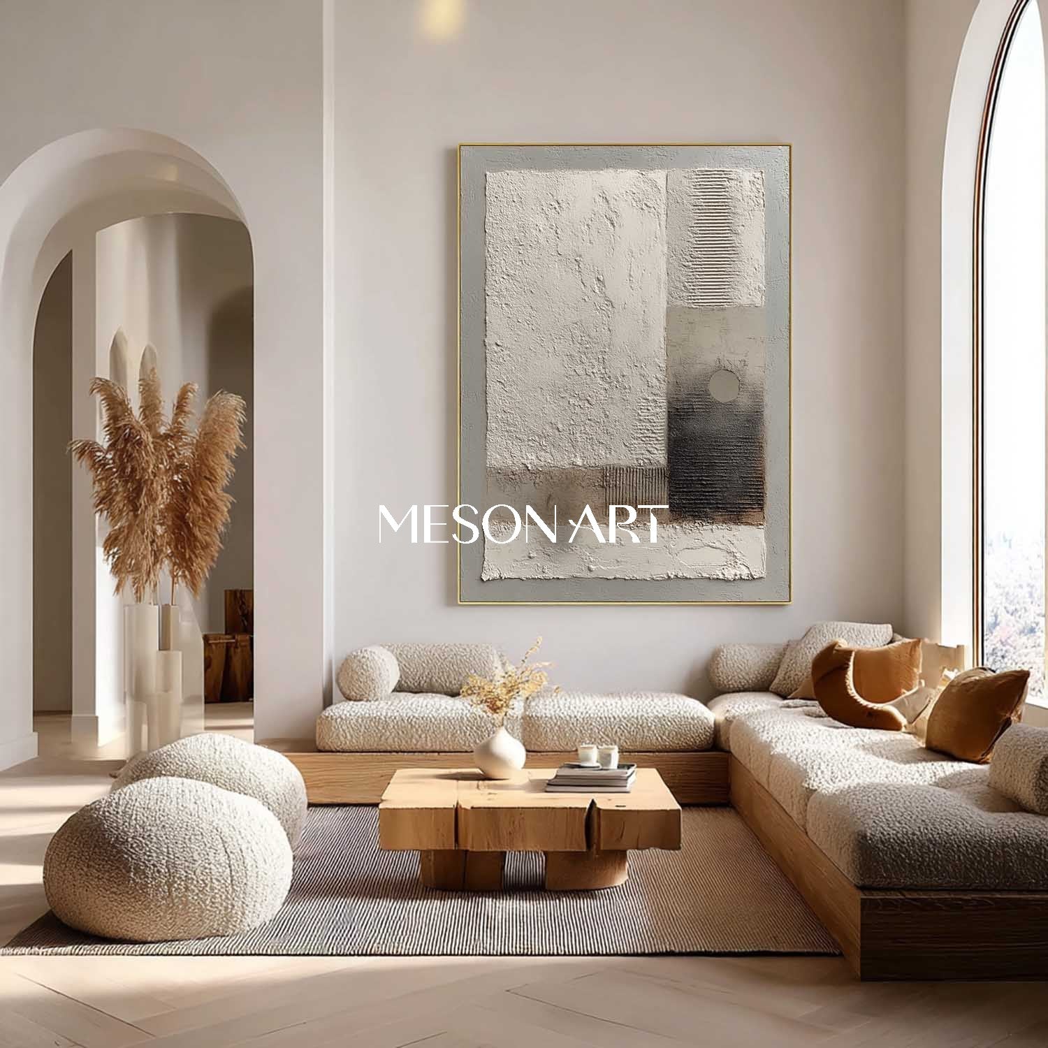 Heavy Textured Minimalist Abstract Oil Painting Wabi Sabi Wall Art