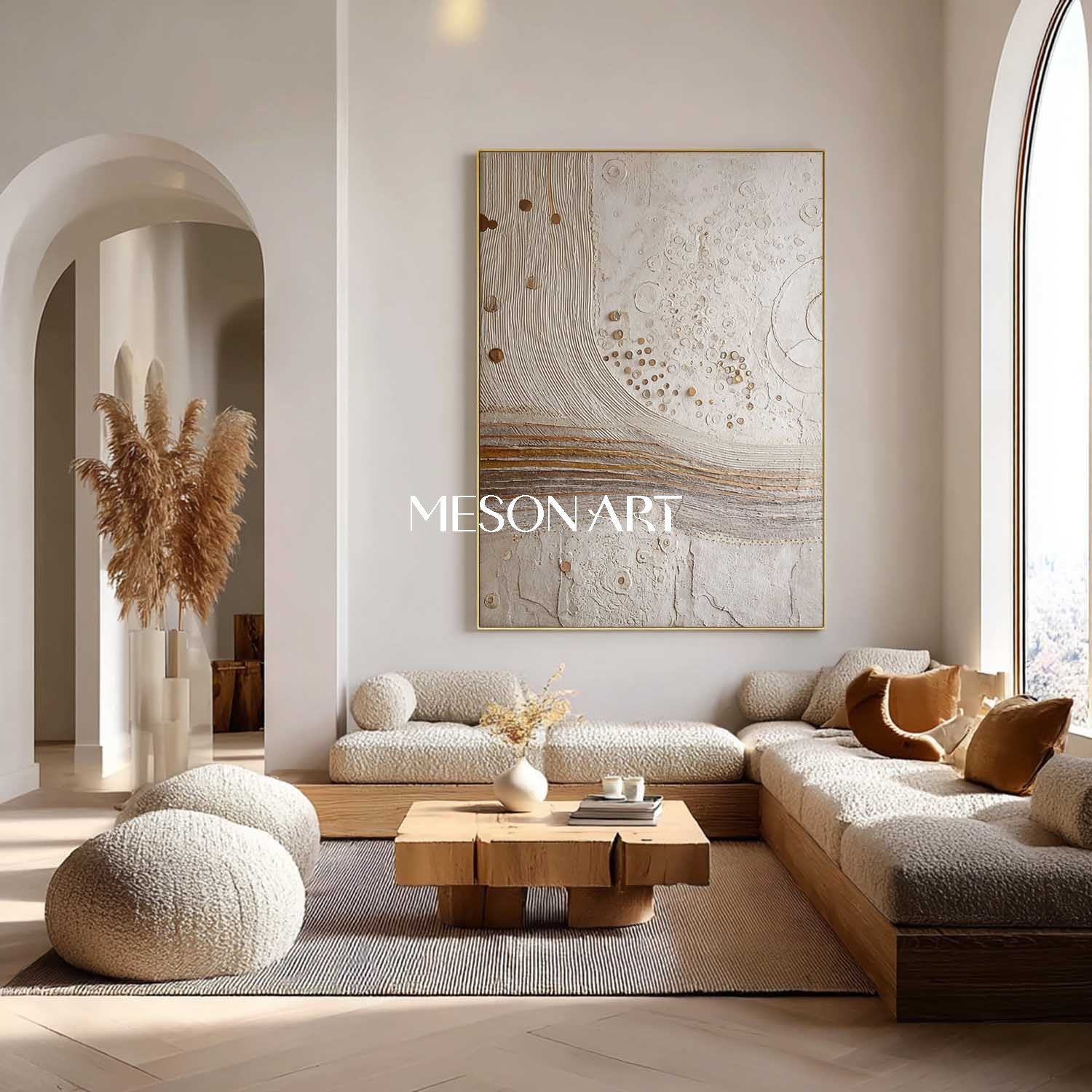 Boho Wall Art – Eclectic Handmade Art Canvas for Modern Living Room Spaces