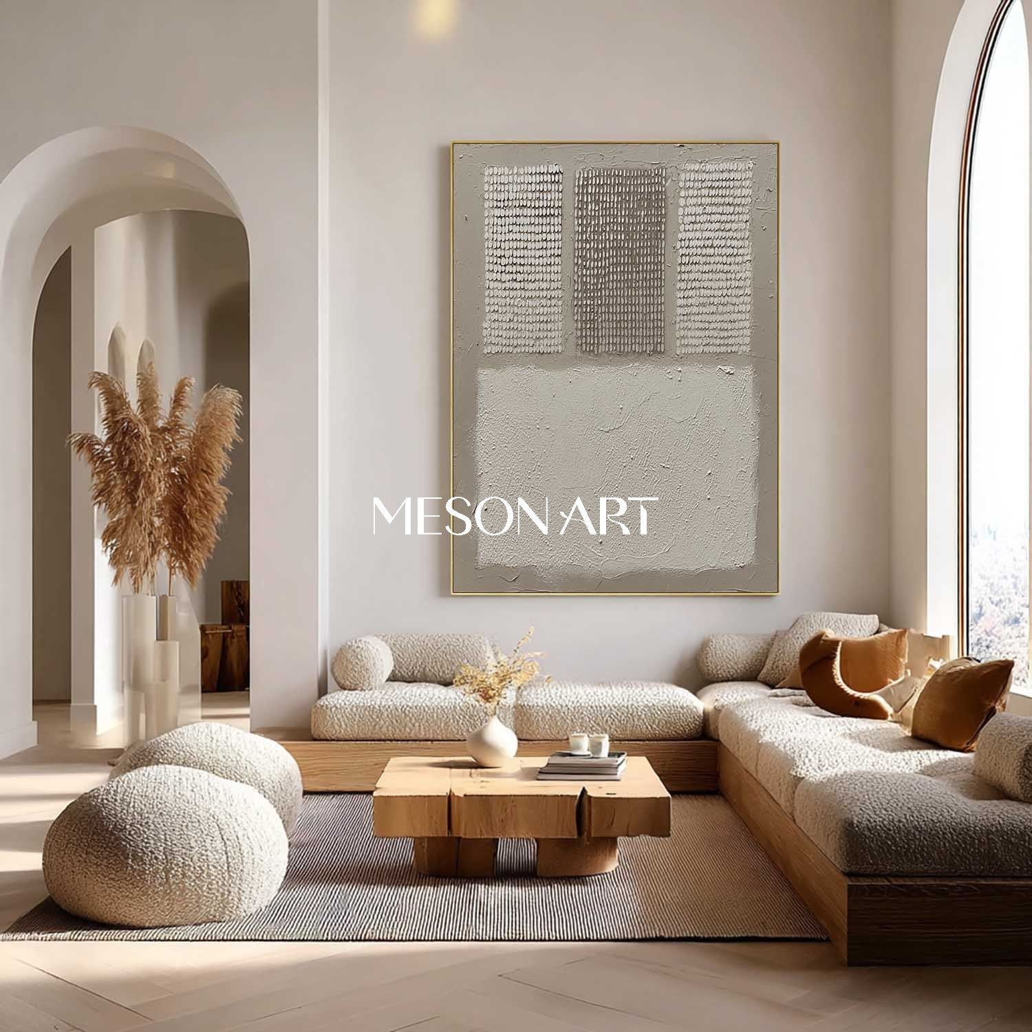 Shop Original Gray Wabi-Sabi Wall Art Neutral Color Painting Entryway