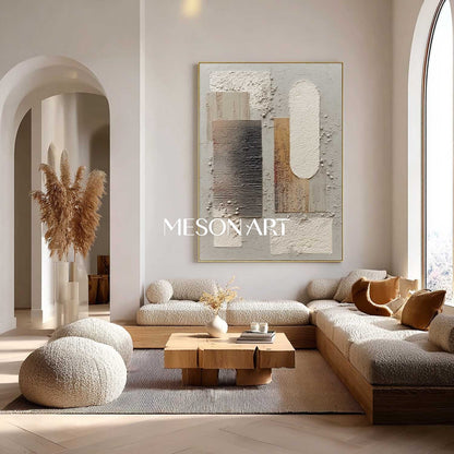 Buy Modern Textured Abstract Art Subtle Earth Tones Canvas Wall Decor