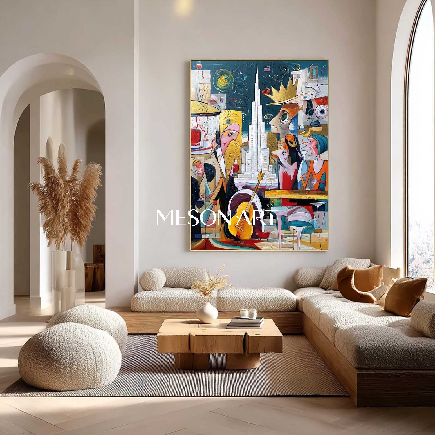 Buy Modern Picasso Inspired Cubist Figurative Painting Large Wall Art