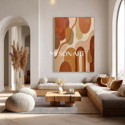 Original Bohemian Minimalist Painting Abstract Linear Wall Art Decoration for Bedroom