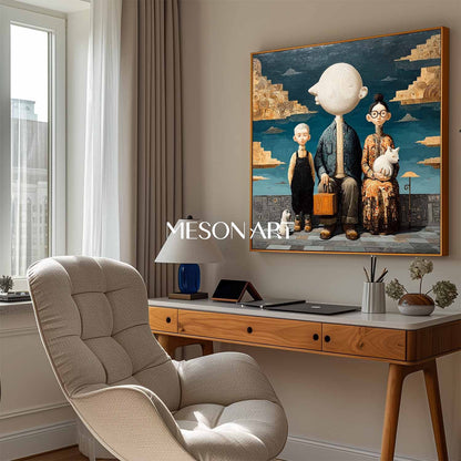 Blue Sky Surrealist Contemporary Acrylic Painting Office Wall Art On Sale