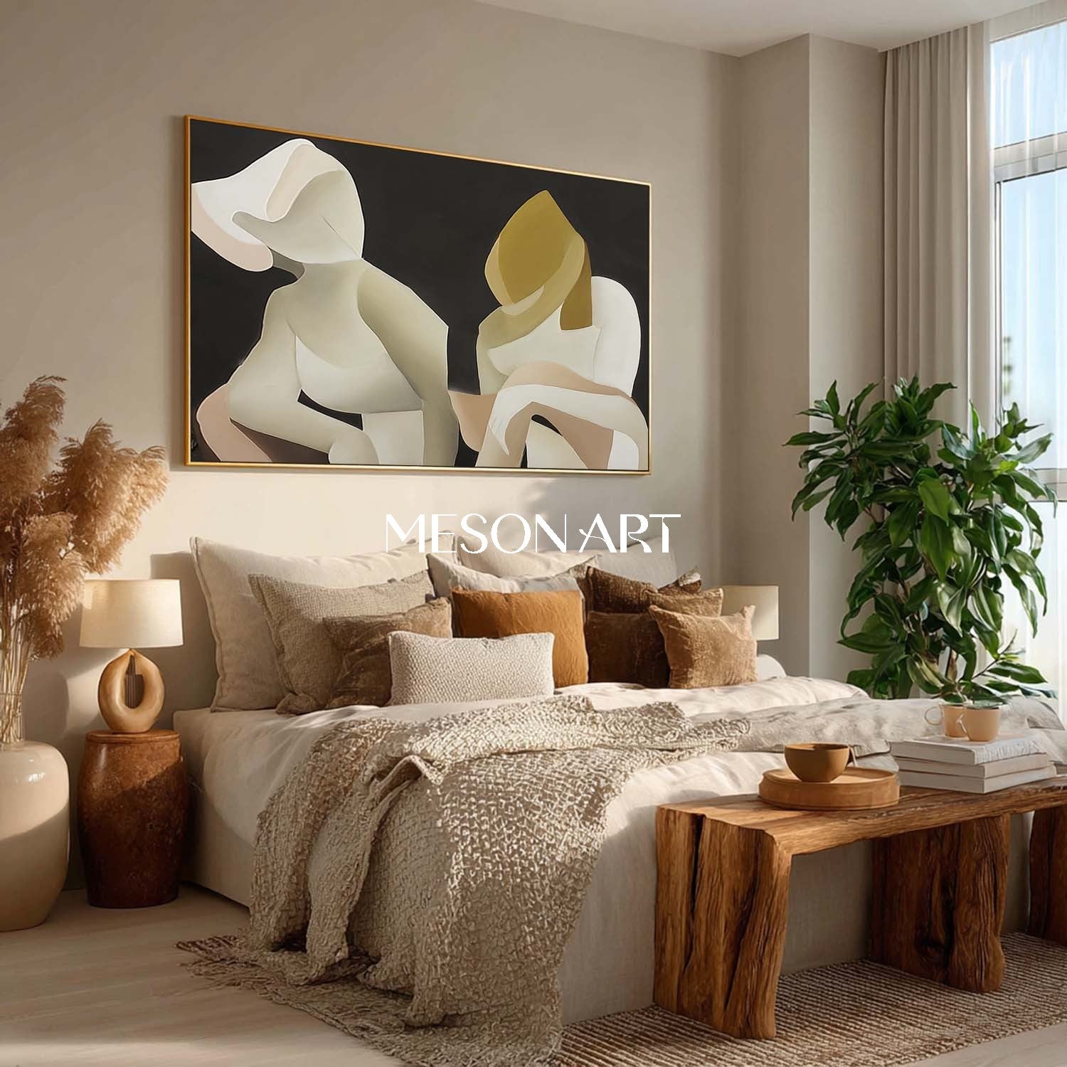 Buy Modern Minimalist Abstract Oil Painting for Living Room or Office