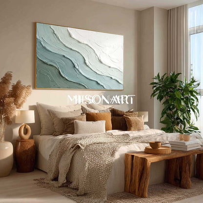 Green Abstract Ocean Wall Art Decor Sea Minimalist Art Wall Painting