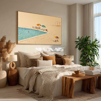 Large Canvas Art Beach Themed Art Desert Coastal Village Art Gallery Quality Decor Art
