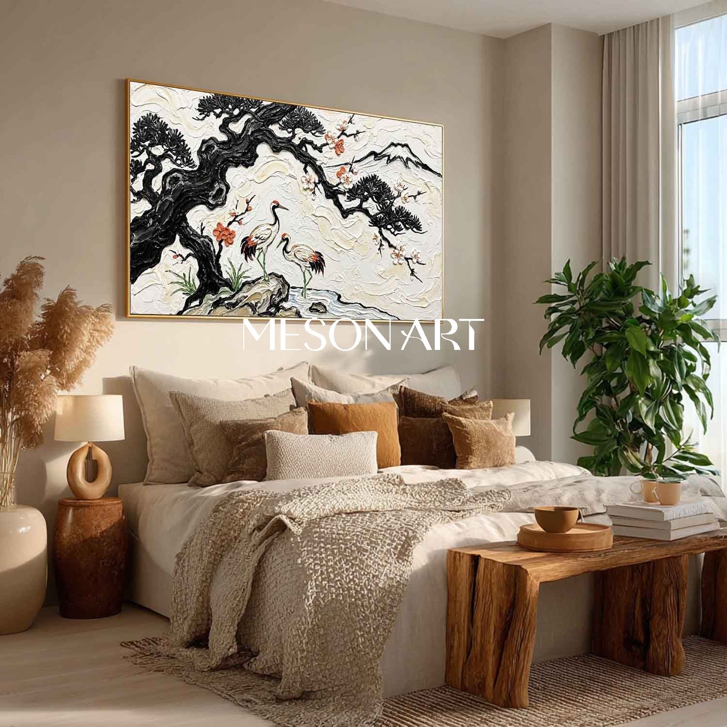 Japanese Ukiyo-e Inspired Oriental Zen Garden Decor Oriental Landscape Painting