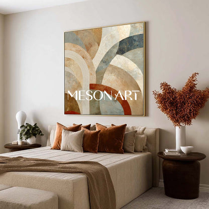 Contemporary Curves & Arches Wall Art – Neutral Beige Statement Piece