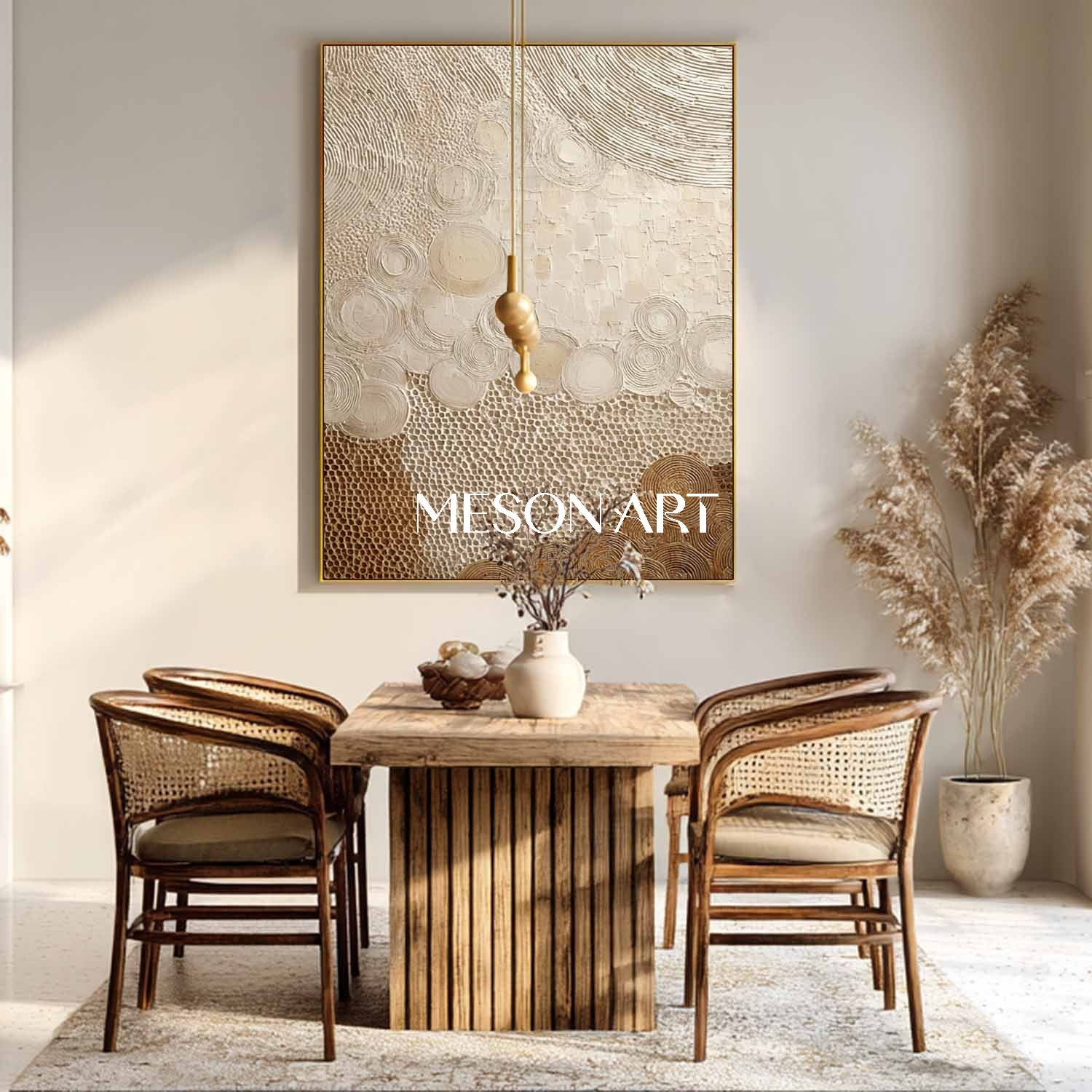 Neutral Beige Boho Canvas – Minimal Wall Art for Relaxing Spaces